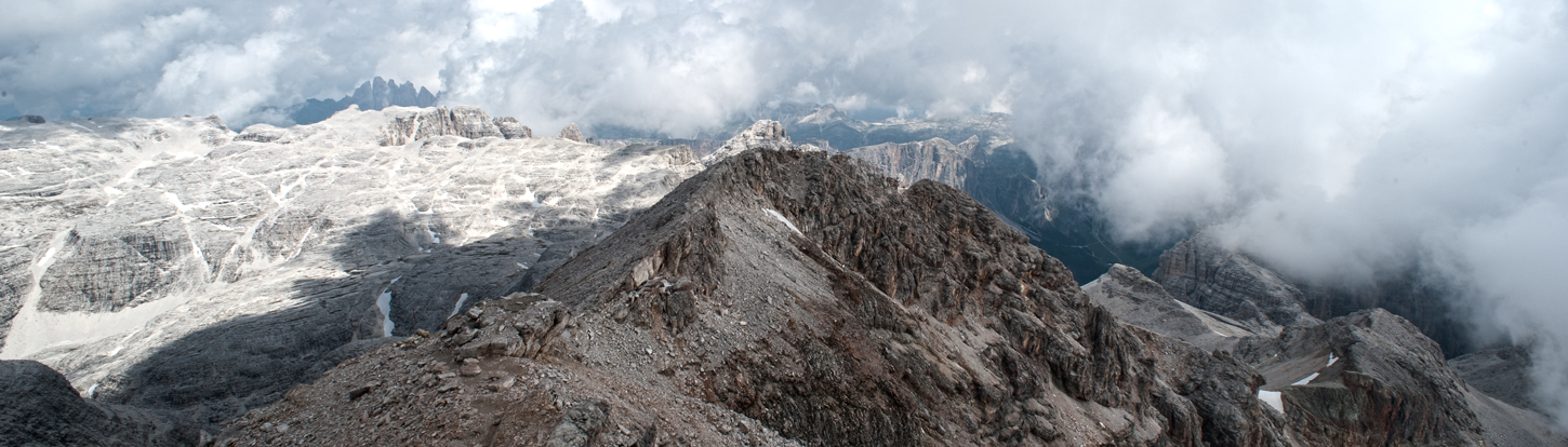 Itálie Dolomity z Passo Pordoi na Pic Boe 2012